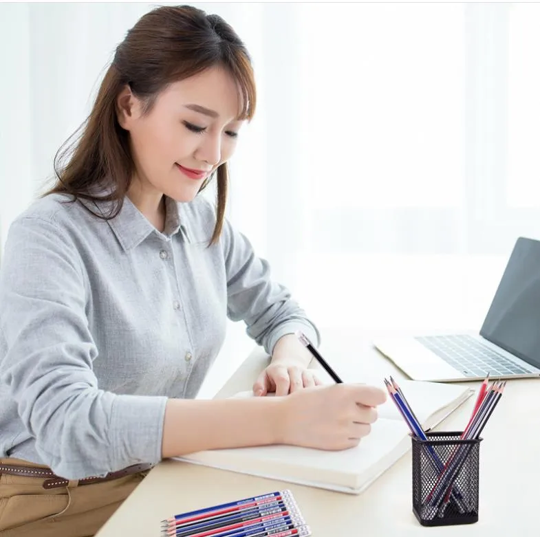 Non-Toxic Linden Wood Black Lead Sketch Pencil with Eraser