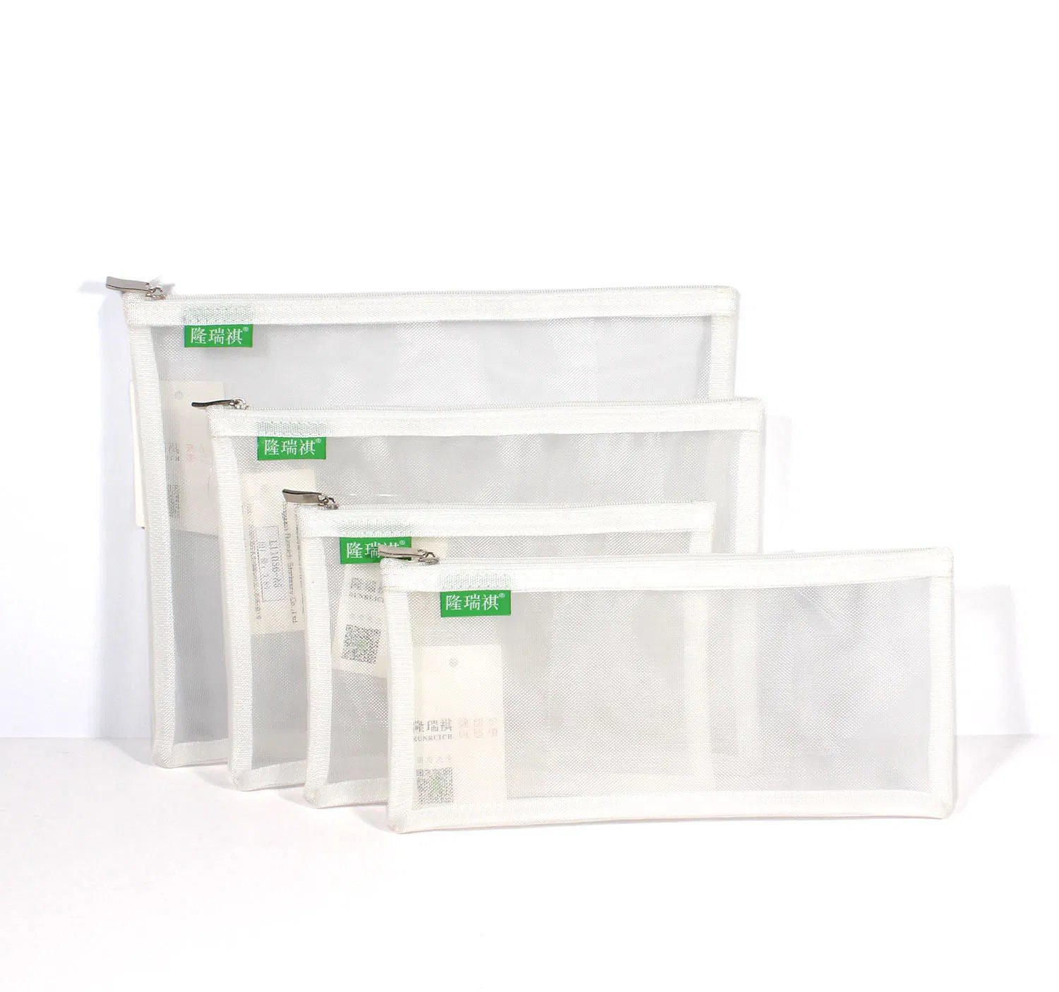 Nylon Mesh Student Wholesale Stationery Storage Portable Ziplock Office School Document File Pen Bag