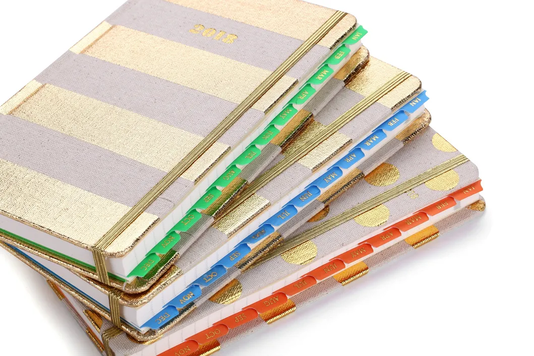 Paper Stationery Planner Organizer Agenda Full Color Print Gold Foil Logos
