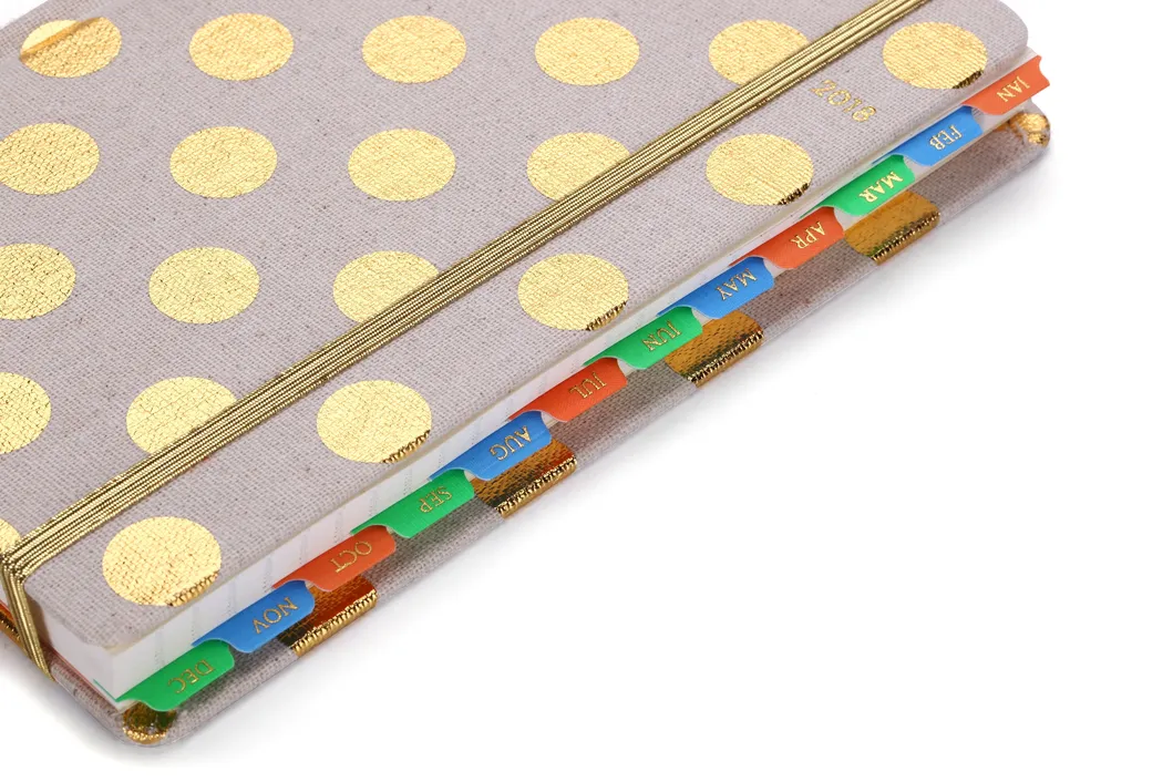 Paper Stationery Planner Organizer Agenda Full Color Print Gold Foil Logos