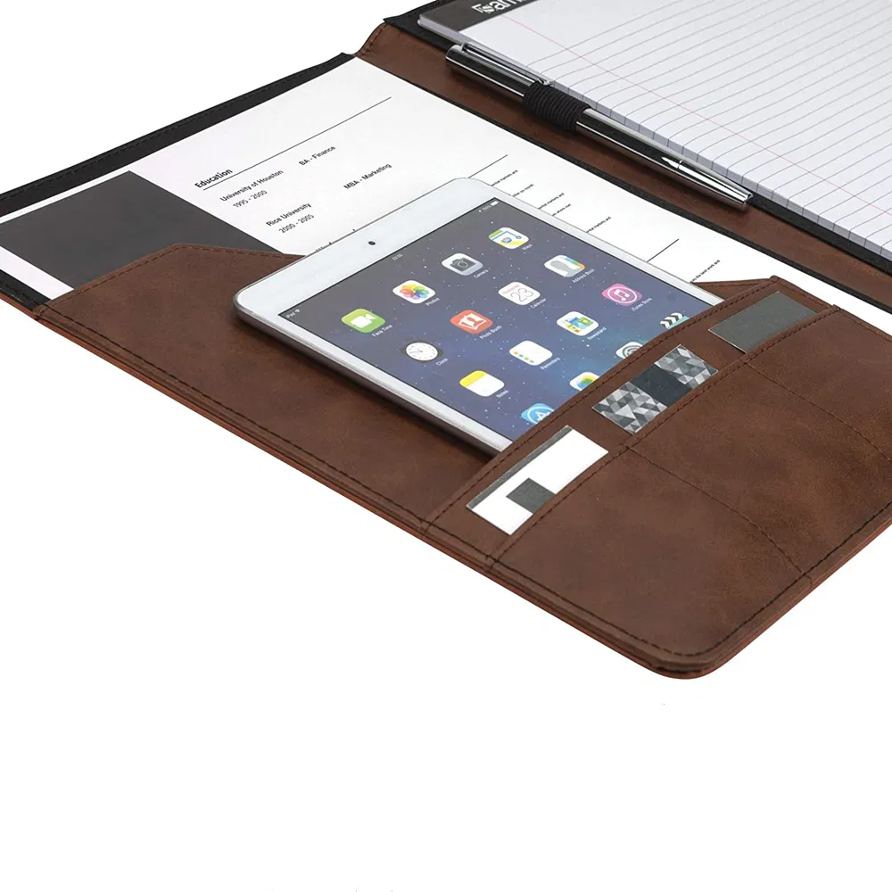 Personalized Faux Leather Organizing Padfolio Custom Compendium A5 Folder