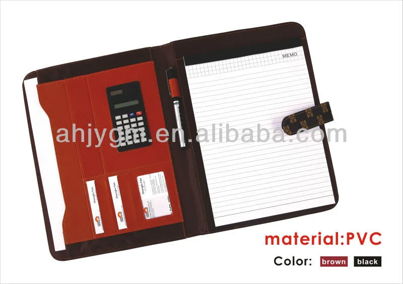 Popular Black/Brown Color PVC& Oxford Agenda