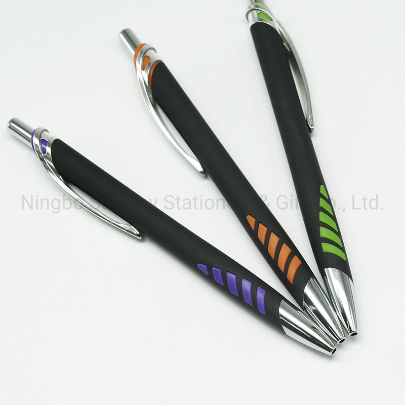 Promotion Black Rubber Frosty Logo Gift Plastic Ballpoint Pens