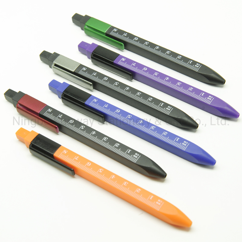 Promotion Ruler Tool Frosty Barrel Ruler Novel Plastic Ball Pen