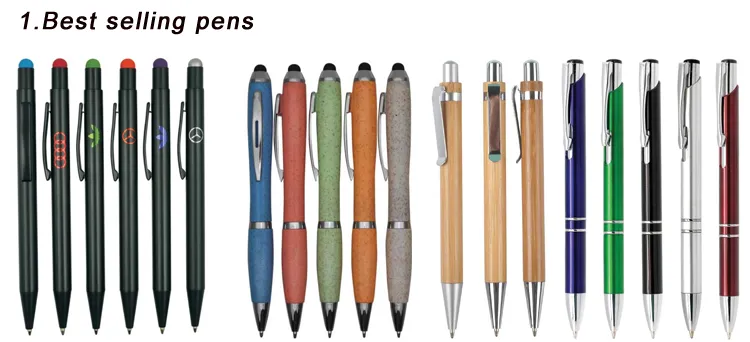 Slim Metal Ball Pen with Logo Laser for Hotel Using with Golden Parts