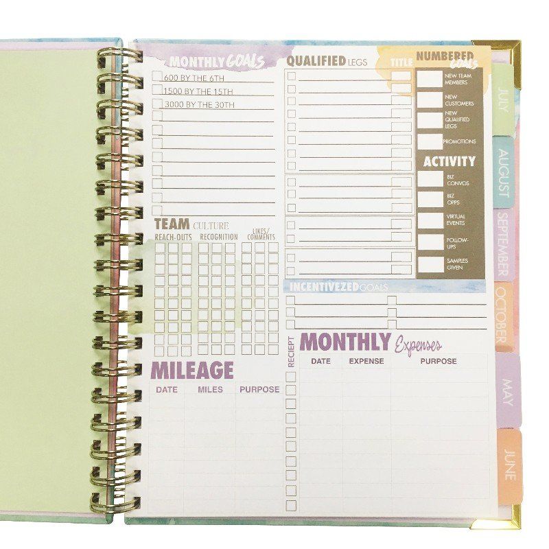 Spiral Journal Notebooks, Emily Ley Day Planner, Simplified Organizer Planners with Colour Pages, Customized Printing.