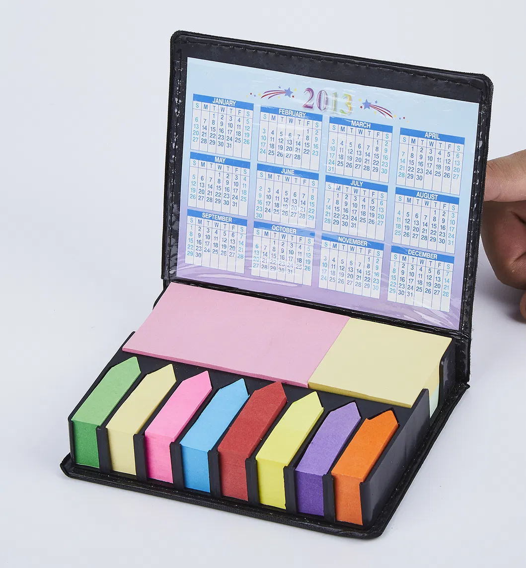 Top Sale PU Cover Sticky Notepad with Calendar for Promotion