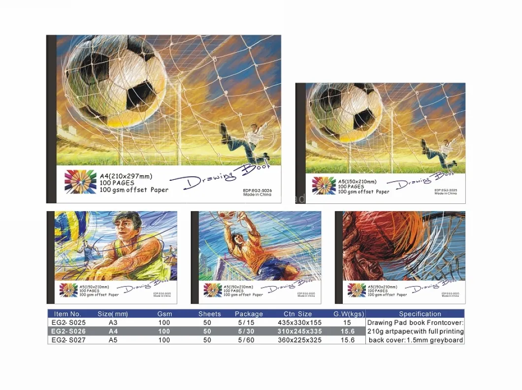 Wholesale Custom A3/A4/A5 Drawing Book Hardcover Blank Art Sketchbook