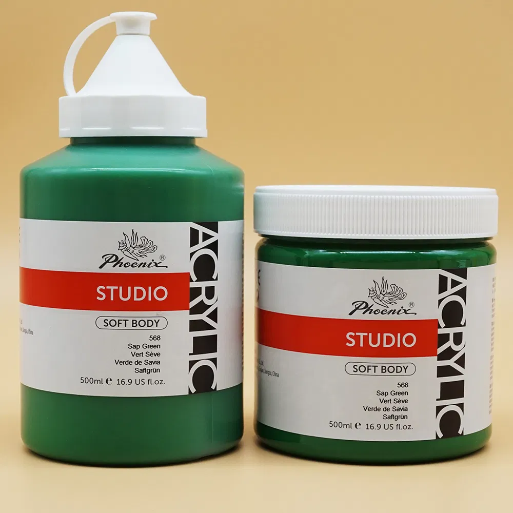 Wholesale Stationery School Supplies Phoenix Non-Toxic 70 Colors Acrylique Acrilico Plastic Bottle 500ml Colorful Acrylic Paint Acrylic Color for Student