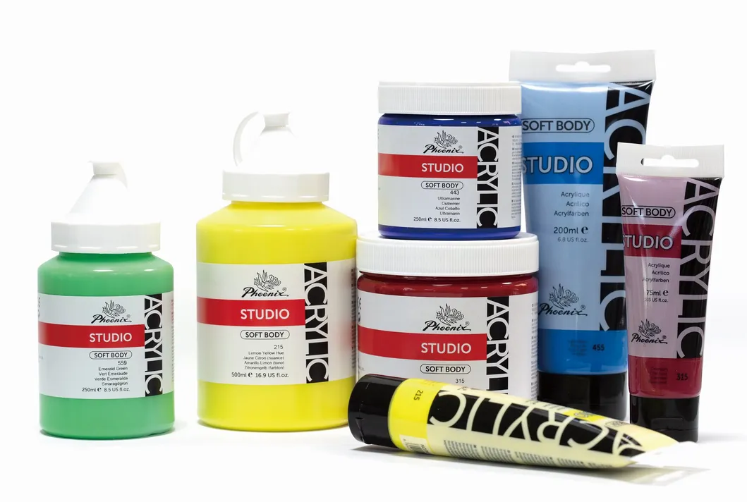 Wholesale Stationery School Supplies Phoenix Non-Toxic 70 Colors Acrylique Acrilico Plastic Bottle 500ml Colorful Acrylic Paint Acrylic Color for Student